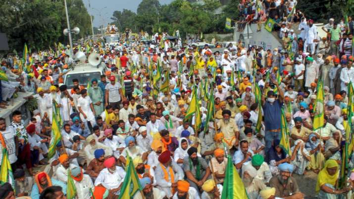 farmers protest against farm bills