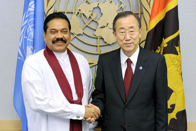 rajapakse and ban ki moon